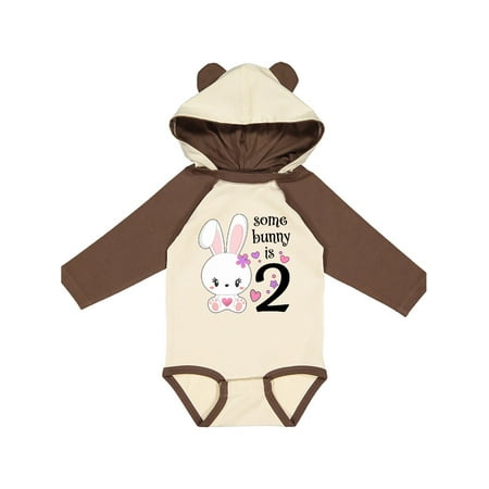

Inktastic Somebunny is Two-Second birthday bunny Gift Baby Boy or Baby Girl Long Sleeve Bodysuit