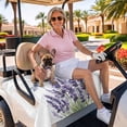thumbnail image 3 of Golf Cart Seat Covers for 2 Seater,Purple Lavender Microfiber Cart Seat Towel Blanket,Pastoral Botanical Floral Dragonfly Absorbent Breathable Non Slip Bench Seats Protector for Golf Course 51"x31", 3 of 9