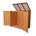 thumbnail image 6 of YTGLEN Wooden Outdoor Trash Can Storage Cabinet with Lockable Door & Removable Wheels, 4 x 3.7 ft, Brown, 6 of 6