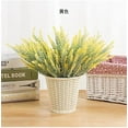 thumbnail image 2 of Artificial Lavender Flowers 8pcs Fake Plants with Faux Plastic Wedding Bouquet for Home Party Wedding Balcony Garden Patio Outdoor Decoration (Yellow,16pcs), 2 of 6
