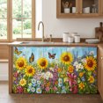 thumbnail image 2 of Spring Wildflower Cabinet Curtains 28"W x 51"L,Dustproof Sink Skirt Curtain for Kitchen Bathroom,Floral Leaves Country Pastoral Adhesive Desk Skirt Privacy Curtains for Pantry Classroom Office Closet, 2 of 8
