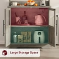 thumbnail image 7 of M optimized Bakers Rack with 2 Glass Doors, Farmhouse Bakers Rack with Power Outlet, Thickened Counter, Small Kitchen Bakers Rack Cabinet with Large Storage, Easy Assembly, 7 of 7