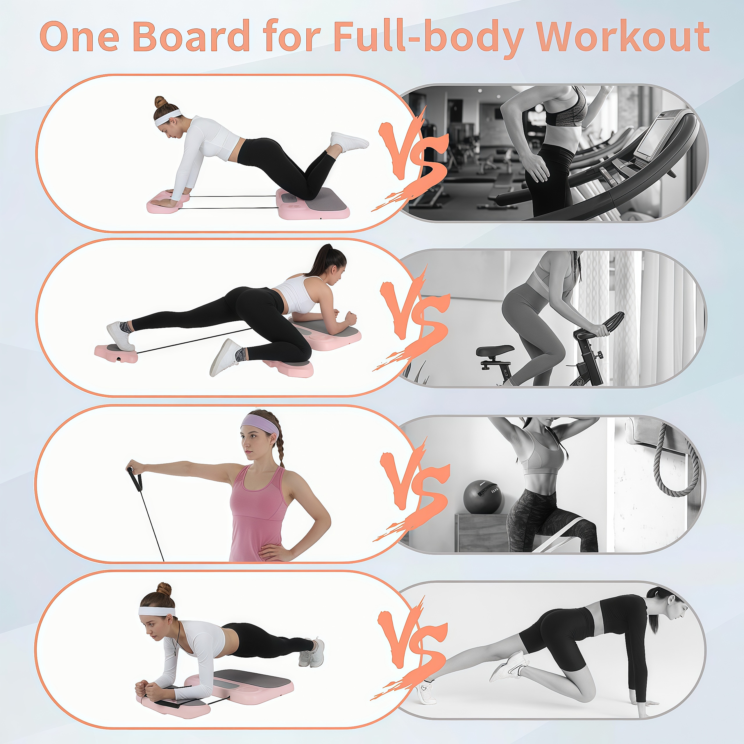 Upgraded 8-in-1 Foldable Pilates Set – Multifunctional Home Gym Equipment with Core Strengthening Board, Portable & Space-saving, Perfect Gift for Fitness Loving Women