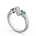 thumbnail image 2 of 0.80 Ct Wonderful Pear Cut Genuine Emerald Gemstone Diamond Eternity Band for Women 14K White Gold Size 6, 2 of 7