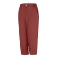 thumbnail image 4 of OSOLU Women Casual Pants Fashion Solid Color Ankle Length Casual Pants Trousers Everyday Comfort Versatile Active Athletic Casual Bottoms, 4 of 8