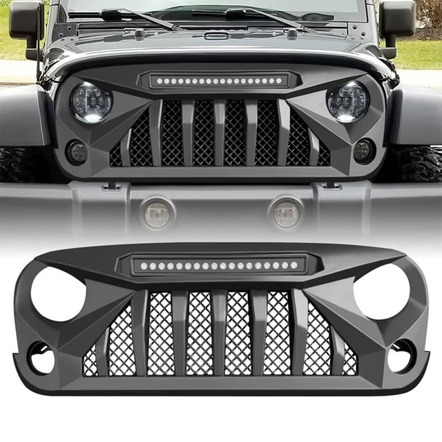AMERICAN MODIFIED Grille avant avec Lumières pour 07-18 Jeep Wrangler JK