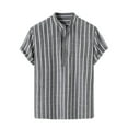 thumbnail image 2 of Save On Summer Checked Shirt for Mens Scooped Neck Tee Short Sleeve Tops Pullover Sweater Blouses Plain Classic Quick Dry Tunic Blouses Beach Gym Workout Running Casual Clothes, 2 of 7