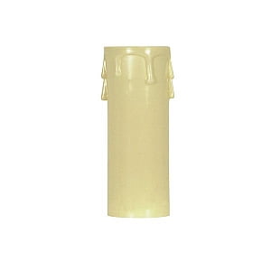 Satco Plastic Drip Candle Cover 1-3/16in Inside Diameter 1-1/4in Outside Diameter Ivory Plastic Drip 4in