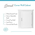 thumbnail image 6 of RiverRidge Somerset Corner Medicine Cabinet Wall Mount Bathroom Storage Organizer - White, 6 of 10