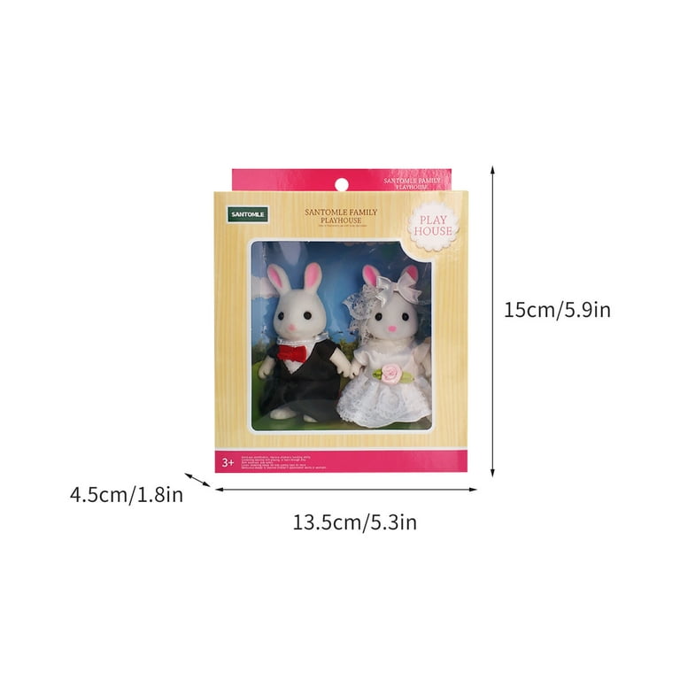 TERGAYEE 2pcs Figurine Santomile Family Playhouse
