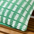 thumbnail image 6 of TOWN & COUNTRY TERRA Alara Textured Geo Stripe Handcrafted Indoor Outdoor Decorative Pillow, 100% Recycled Materials, UV Fade Resistant, Water Repellent, Green/Ivory, 20"x20", 6 of 9