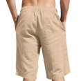 thumbnail image 4 of WTOBBY Men's Linen Beach Casual Capri Pants, Lightweight Straight Fit Solid Color for Outdoor Comfort Vacation ,Khaki S, 4 of 4