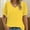 Yellow, variant on Womens Summer Tops Short Sleeve V Neck T Shirts Swiss Dot Puff Sleeve Tops Loose Casual Tshirts