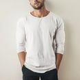 thumbnail image 2 of Ketyyh-chn99 Mens Long Sleeve T Shirts Men Zipper Button Long Sleeves Loose Shirt White,2XL, 2 of 3