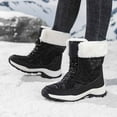 thumbnail image 2 of Womens Snow Boots Warm Fur Lined Winter Boots Anti Mid Calf Ankle Booties Waterproof and Cold-Resistant Outdoor Walking Shoes for Women Winter Boots Fashion Outdoor Lined Platform Booties, 2 of 8