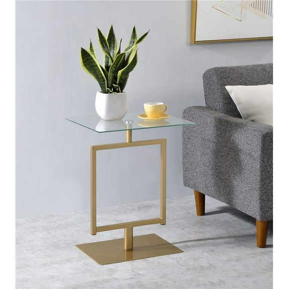 Kings Furniture SR-1726-G Molein Side Table, Gold