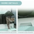 thumbnail image 6 of PawHut Hooded Cat Litter Box w/ Litter Mat, Litter Particle Catching, Blue, 6 of 9