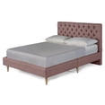 thumbnail image 4 of Cama Matrimonial Makora Velaria Rosa Tapizada en Tela Tipo Velvet (No Incluye Colchón), 4 of 8