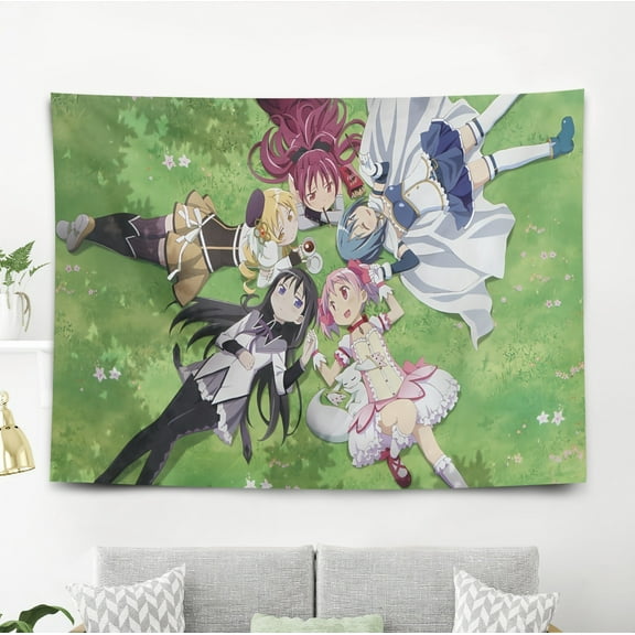 Tapestry for Puella Magi Madoka Magica Bedroom Dorm wall hanging Poster Backgrounds Banner Party Wall Art Decorations Kids Girls Teens Gifts Funny 40×60 inch