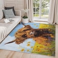 thumbnail image 1 of 3x5 Rug, Highland Cow Door Mat Washable Non Slip Soft for Entryway, Farm Animal Floral Rug, Farmhouse Animal Carpet, Highland Cow Home Decor & Gifts, 1 of 7