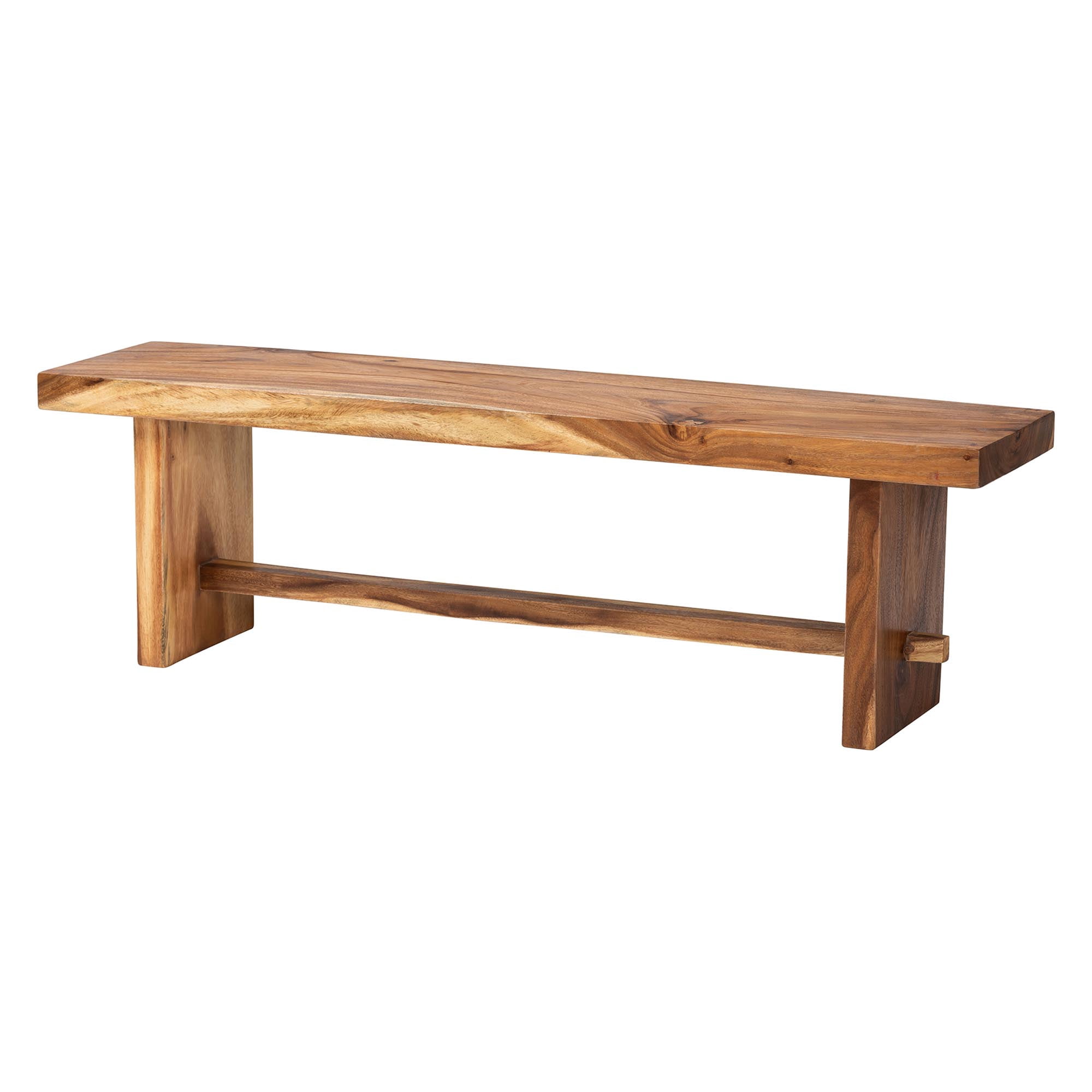 bali & pari Biyu Rustic Dining Bench, Natural Brown