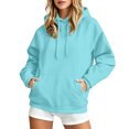 thumbnail image 6 of lcziwo Women Long Sleeve Sweatshirt Athletic Sweatshirts with Pockets Solid Color Oversized Drawstring Hoodies Winter 2026 Sky Blue,XL, 6 of 8