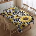 thumbnail image 2 of Leopard Sunflower Pattern Rectangle Tablecloth 60"x84",Waterproof Polyester Rectangle Table Cloth, Wipeable Spillproof Polyester Tablecloth for Dining, Camping, Indoor and Outdoor, 2 of 5