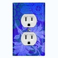 thumbnail image 1 of Metal Light Switch Plate Cover Purple Blue Floral Damask Wallpaper WAL028, 1 of 13