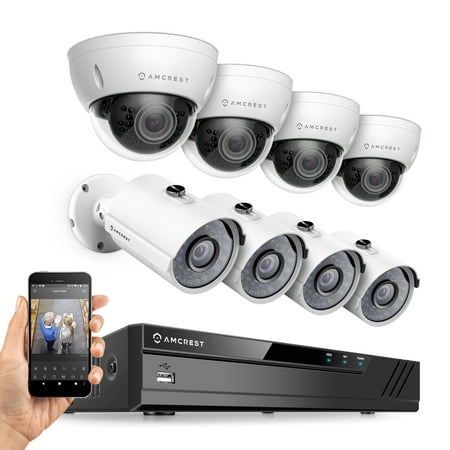 Amcrest 3MP Security Camera System w/ 4K (8-Port PoE) NVR