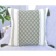 thumbnail image 5 of Designer Boho Throw Pillow Covers with Tassels Olive Green, 18x18 inch - Pack of 2 / Plaid Cushion Covers for Sofa, Bed/ Farmhouse Accent Cotton Woven Pillow Cases, 5 of 10
