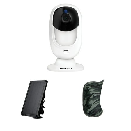 Uniden SCP1 Solo Color Security Camera, ACSSOLAR Solo Solar Panel Charger & ACSSKIN Solo Camouflage Skin
