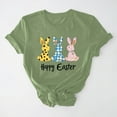 thumbnail image 1 of UPPADA Easter Femmes Oeufs Imprimé T-Shirts Heureux Easter Graphique Bunny Lapin Mignon T-Shirts Manches Courtes Décontracté Col Rond T-Shirts Été Basique Coupe Régulière Chemises Vert,G, 1 of 5