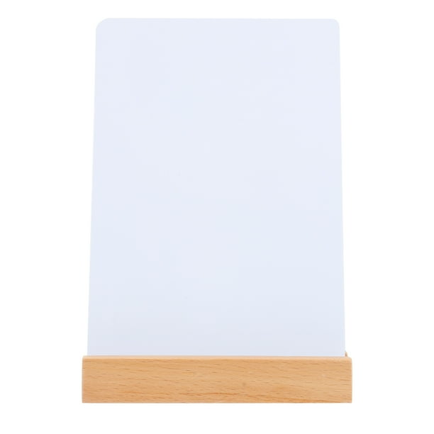 Mensaje de madera de la pizarra de escritorio Mensaje de madera Blanco Tablero de mensaje creativo con base (tamaño A6)