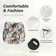 thumbnail image 4 of Pofeuu Rose Flowers Print Women's Athletic Shorts Running Workout Shorts Tummy Control Quick Dry Gym Shorts with Pockets Double layer sports shorts-X-Large, 4 of 7