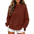 thumbnail image 3 of Yxbdin Womens Sweatshirts No Hood Mock Neck Sweatshirt Comfy Long Sleeve Tops Suitable Loose Fit Pullover Daily Going Out Fall Clothes, 3 of 9
