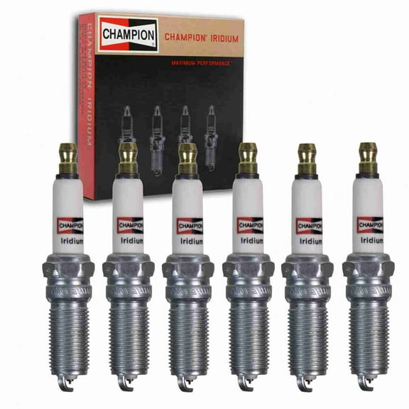 6 pc Champion Iridium Spark Plugs compatible with GMC Envoy XL 4.2L L6 2002-2006