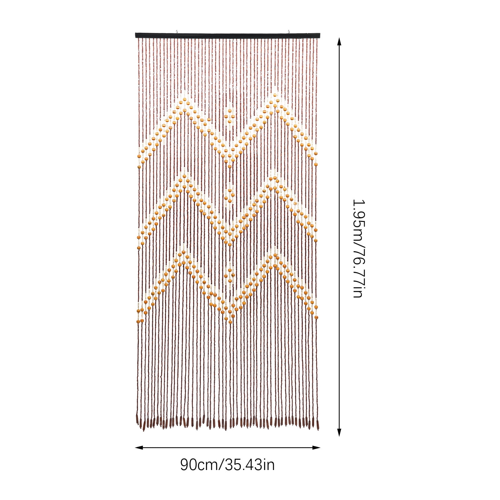Natural Wooden Door Beaded Curtain, Doorway Beads, Front Door Decor Curtains, Yellow and Brown Door Curtain Beads