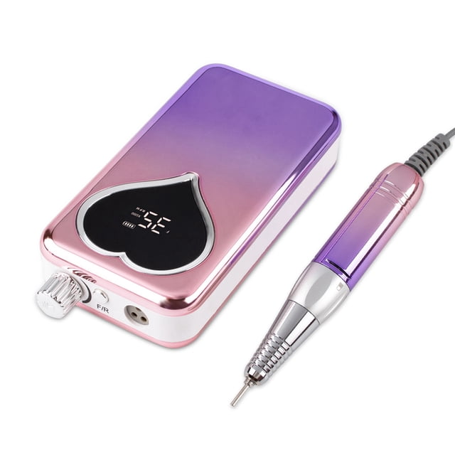 Nail Drill Machine, Electric Nail Drill Non Slip Grip Adjustable Speed Knob Rechargeable for Home Gradient Gold,Gradient Blue,Gradient violet,Electroplated Rosy,Electroplated Rose