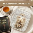 thumbnail image 6 of TSOVTHRID Cross Floral White Print Bible Case for Women Men, Bible Cover with Portable Handle, Quilted Carrying Book Case with Pockets and Zipper, Christian Gift, 6 of 7