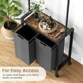 thumbnail image 4 of Laundry Sorter 2 Section Rolling Hamper with Hanging Rack & Wheels, Rustic Brown Laundry Basket Organizer for Laundry Room, 4 of 8