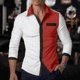 thumbnail image 1 of Camisa de hombre casual a rayas a cuadros con patrón irregular hawaiano suave y cómoda camiseta de calle para exteriores para hombre talla grande 6XL, 1 of 6
