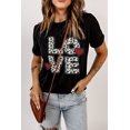 thumbnail image 2 of ABPHQTO Camiseta negra con estampado LOVE Heart con tachuelas para mujer, 2 of 5