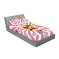 thumbnail image 2 of Ambesonne Emoji Fitted Sheet & Pillow Sham Set, Pop Drama Queen Character, Twinxl, Pink Multicolor, 2 of 2