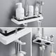 thumbnail image 3 of 21MM-25MM Shower Shelf Soap Holder Bathroom Shower Storage No Drilling with Shower Soap Dish, Hooks and Towel Holder Wall Mounted Rustproof Self Adhes, 3 of 5