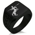 thumbnail image 1 of Stainless Steel Greek Mythology Centaur Geometric Pattern Biker Style Polished Ring, 1 of 1