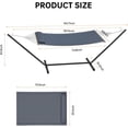 thumbnail image 2 of Hamac Double avec Support pour l'Extérieur, Coussin Matelassé Réversible, Capacité de 450 Lb, Hamac pour 2 Personnes avec Support en Acier Robuste, Sac de Transport, Hamac en Corde Portable pour Patio, Balcon et Jardin, 2 of 7