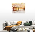 thumbnail image 6 of Music Wall Art Guitar Wall Decor Rustic Musical Note Pictures Painting Lake Artwork Farmhouse Canvas Home Decor Framed for Bathroom Bedroom Living Room Classroom 12"x16", 6 of 6
