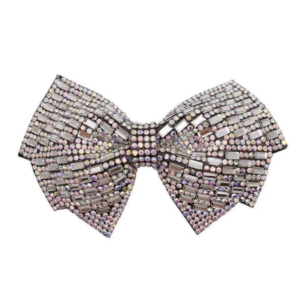 1 paquete de horquilla de lazo estéreo de circón, Clip de resorte de diamante Flash exquisito, accesorio para el cabello de diamantes de imitación para niña Simple Namotu CZMR-ZC243