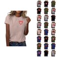 thumbnail image 1 of T-shirt Femme Saint-Valentin 2026 Mode Manches Courtes Col Rond Cœur Graphique, 1 of 4