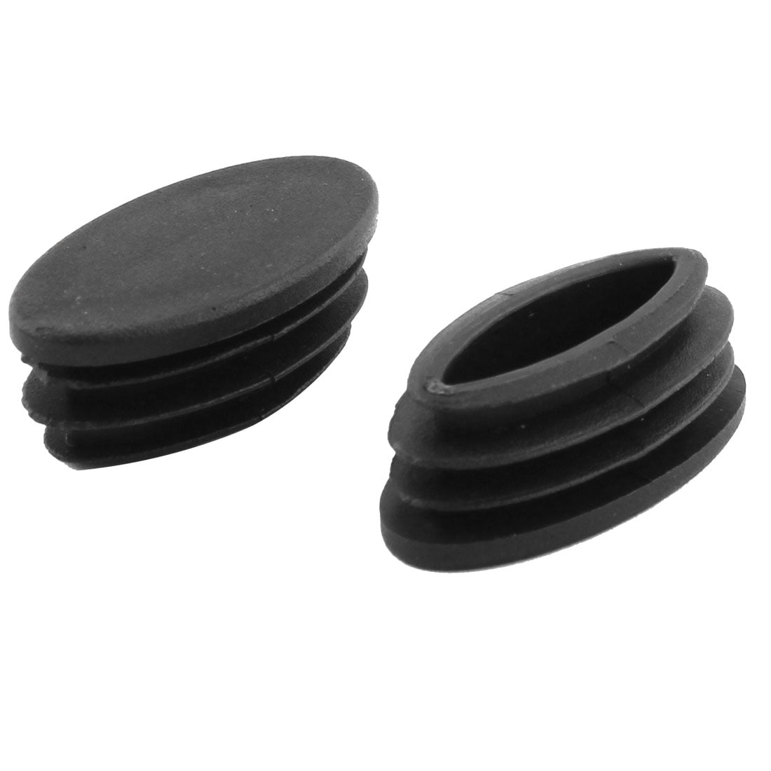 Furniture Table Leg Plastic Oval Tube Pipe Insert End Cap Black 20 x